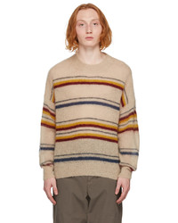 Isabel Marant Beige Multicolor Stripe Mohair Drussellh Sweater
