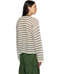 Sunnei Black Off White Striped Sweater