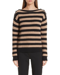 Max Mara Salpa Stripe Wool Cashmere Pullover