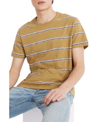 Madewell Allday Olive Jacquard Stripe Crewneck T Shirt