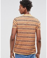 Asos Brand T Shirt In Retro Stripe In Camel