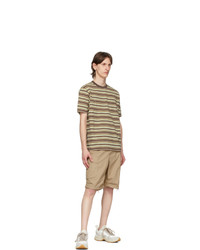 Beams Plus Brown Striped Pocket T Shirt