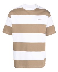 Drôle De Monsieur Logo Embroidered Striped T Shirt