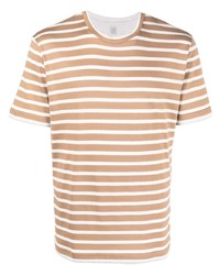 Eleventy Stripe Print Cotton T Shirt
