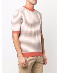 Eleventy Striped Fine Knit T Shirt