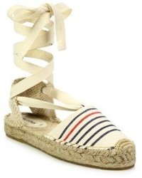 Soludos Striped Lace Up Espadrilles