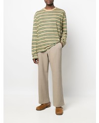 Our Legacy Striped Long Sleeve Linen T Shirt