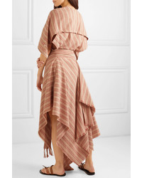 Loewe Paulas Ibiza Striped Cotton Gauze Midi Dress