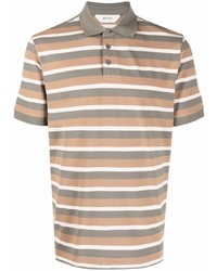 Z Zegna Striped Short Sleeve Polo Shirt
