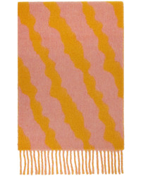 Marni Pink Yellow Striped Scarf