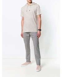 Eleventy Striped Hooded T Shirt