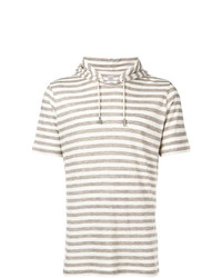 Eleventy Striped Hooded T Shirt