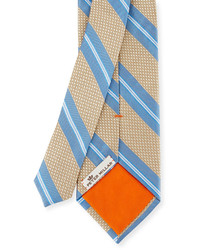 Peter Millar Striped Silk Tie Khaki