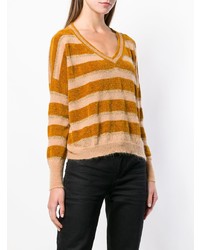 Twin-Set Striped V Neck Sweater