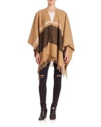 & Bone Varsity Stripe Wool Poncho, $395 | Fifth Avenue