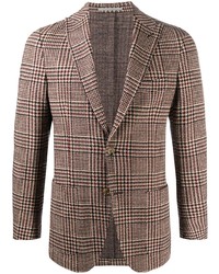 Eleventy Check Single Breasted Fitted Blazer