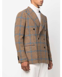 Mp Massimo Piombo Check Pattern Double Breasted Blazer