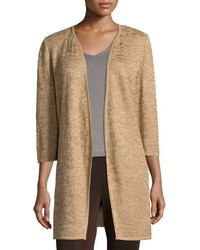 Ming Wang 34 Sleeve Open Front Jacket Camel