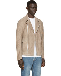 Helmut Lang Beige Leather Perfecto Jacket