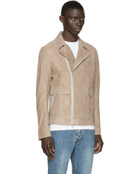 Helmut Lang Beige Leather Perfecto Jacket