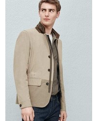 Mango Outlet Cotton Jacket Contrasted Panels