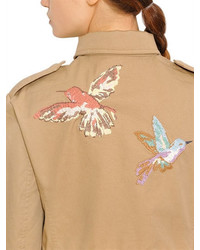 RED Valentino Birds Cotton Gabardine Field Jacket