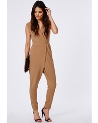 knot front pleated jumpsuit