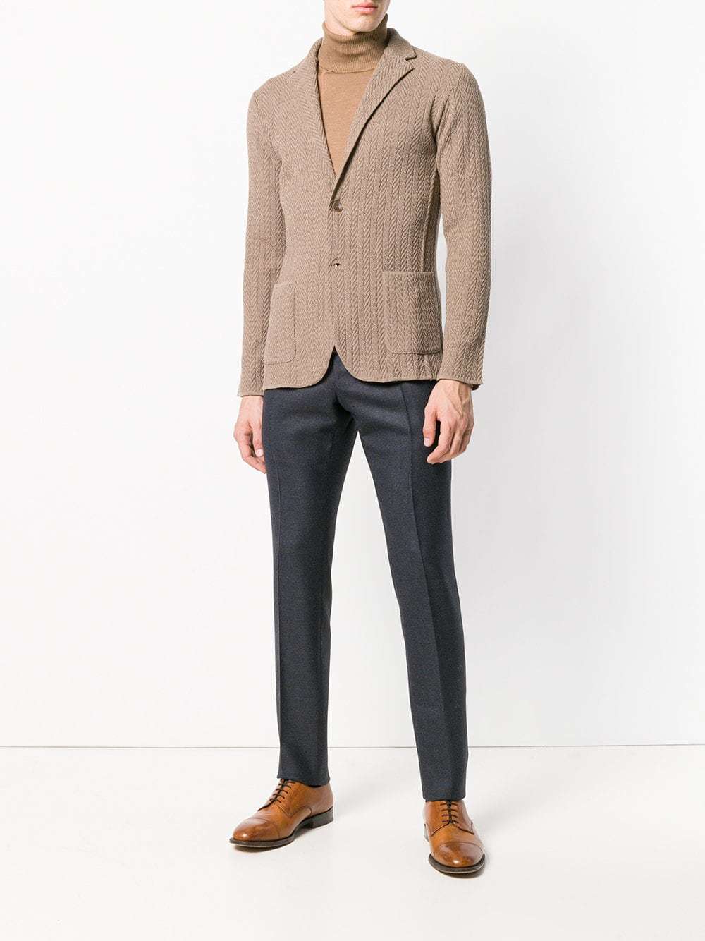 Lardini Patterned Knit Blazer, $521 | farfetch.com | Lookastic