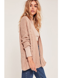 Missguided Cable Cardigan Camel