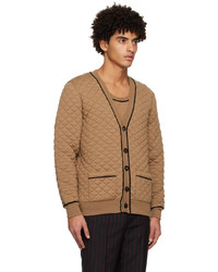 Ernest W. Baker Tan Quilted Cardigan