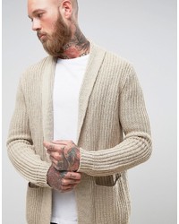 Asos Ultimate Knitted Cardigan In Oatmeal