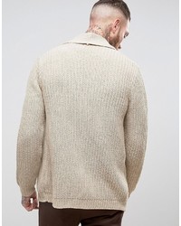 Asos Ultimate Knitted Cardigan In Oatmeal