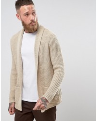 Asos Ultimate Knitted Cardigan In Oatmeal