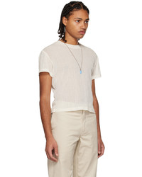K.NGSLEY Off White Uncut Crinkle T Shirt