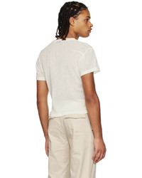 K.NGSLEY Off White Uncut Crinkle T Shirt