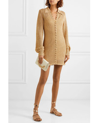 Alice McCall I Found You Metallic Crochet Knit Mini Dress