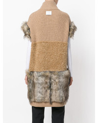 Stella McCartney Fur Free Fur Trimmed Knit Vest