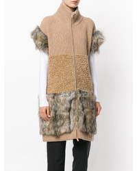 Stella McCartney Fur Free Fur Trimmed Knit Vest