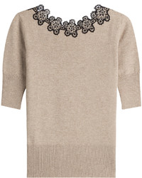 Etro Wool Blend Knit Top With Lace