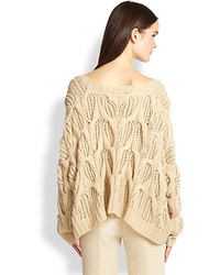 Donna Karan Oversized Open Knit Cashmere Sweater
