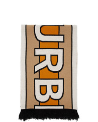 Burberry Beige Cashmere Logo Scarf