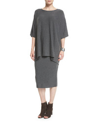 Eileen Fisher Fisher Project Luxe Wool Ribbed Knit Pencil Skirt