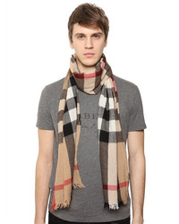 Burberry Check Wool Cashmere Knit Scarf