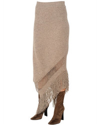 Stella McCartney Fringed Cashmere Wool Knit Skirt