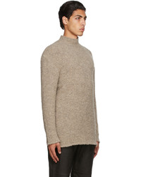 Our Legacy Beige Wool Boucle Funnel Neck Sweater