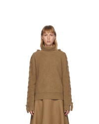 JW Anderson Brown Cable Insert Turtleneck