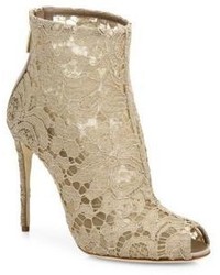 Tan Lace Ankle Boots