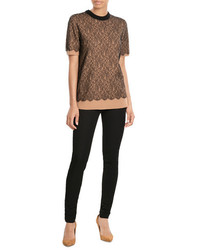 Michael Kors Michl Kors Cashmere Top With Lace