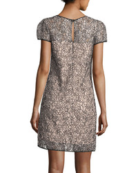 Milly Chloe Short Sleeve Corded Lace Cocktail Dress