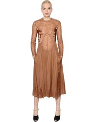 Nina Ricci Patchwork Lace Satin Cady Dress